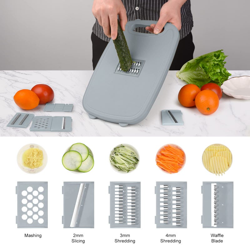 Gintan Camping Cutting Board  9-in-1 Collapsible Chopping Board with Colander  Gifts for Campers Happy Camper Camping Accessories for RV Campers (Gray) - Image 5